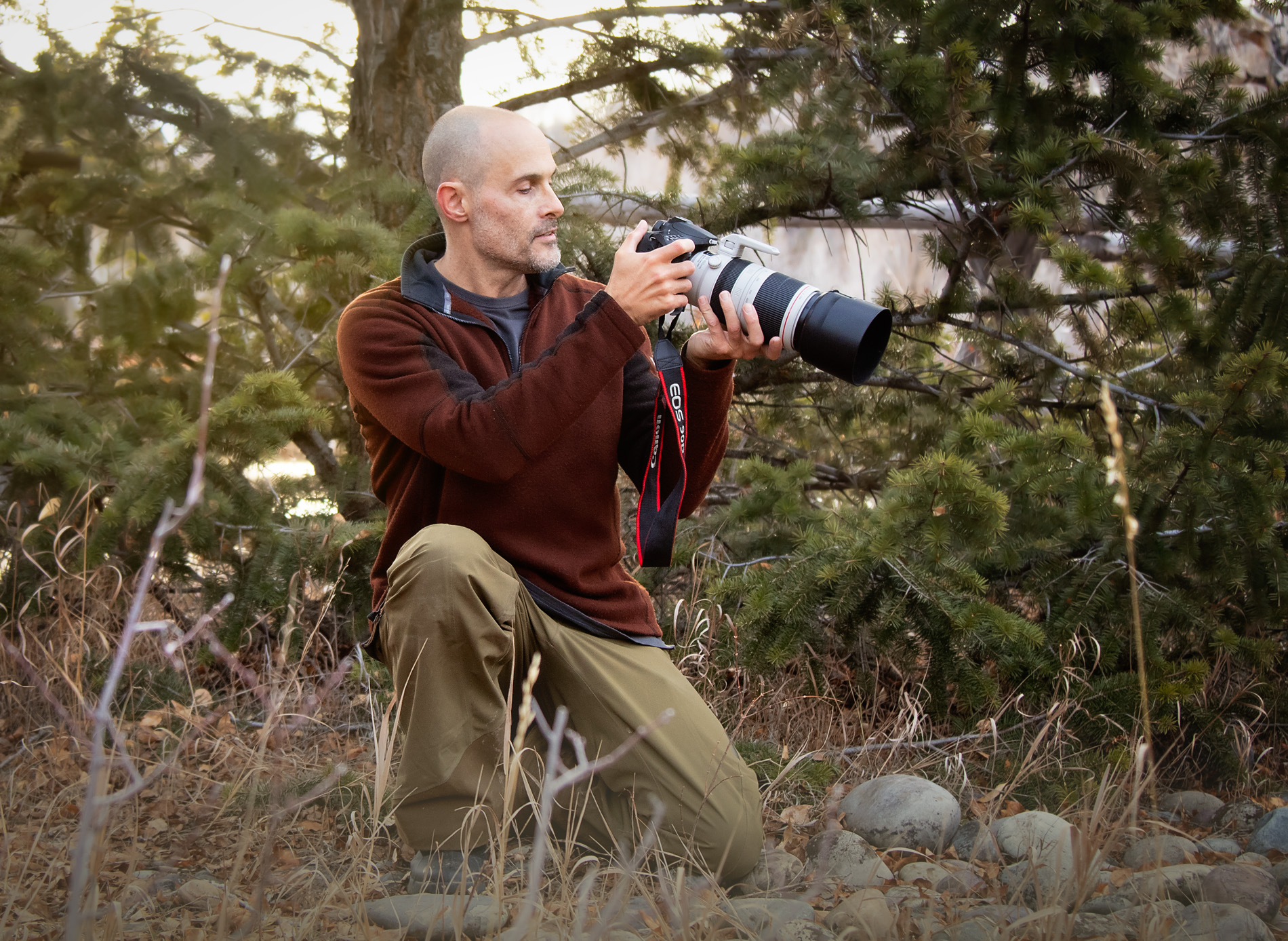 Packy Savvenas, Greek Mountain Man, in the field with a wildlife camera