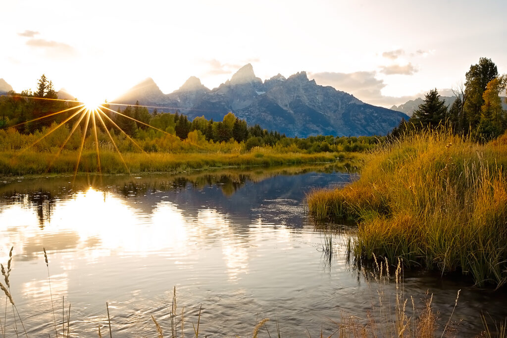 Golden hour at Shwabaker in Grand Teton