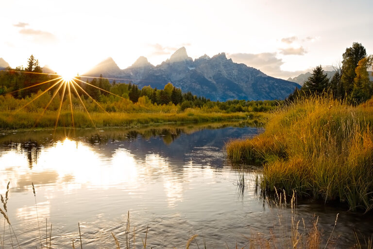 Golden hour at Shwabaker in Grand Teton