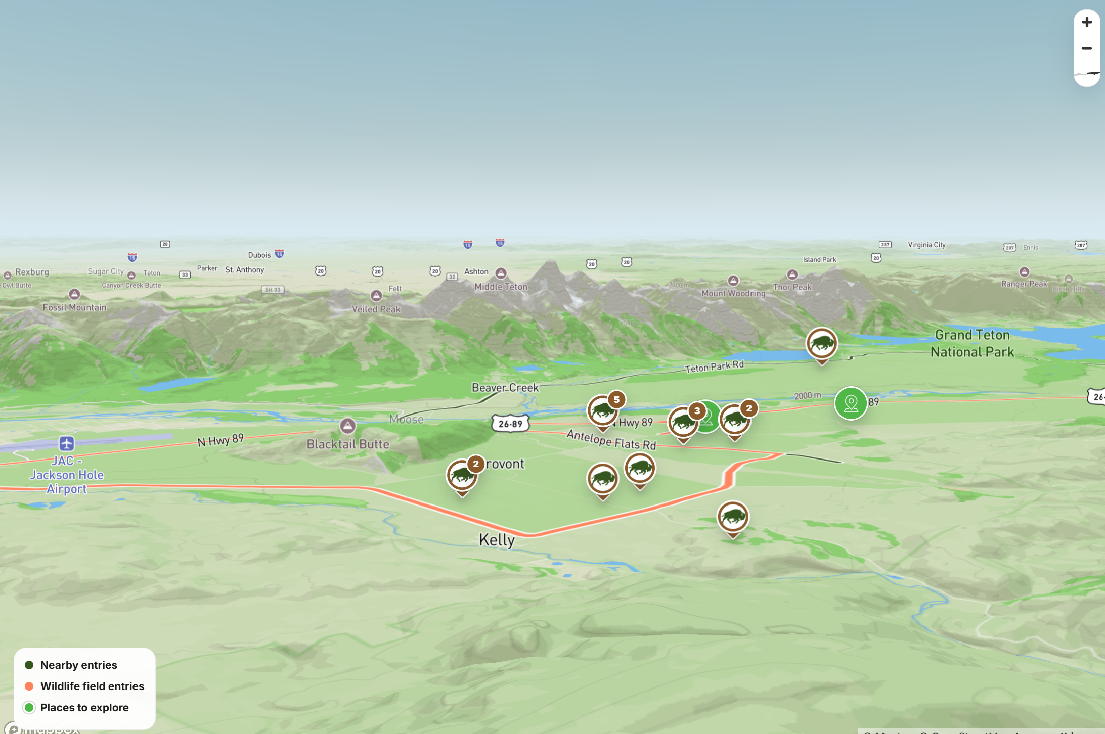 Where The Wild Beasts Roam wildlife route planner displayed on a laptop